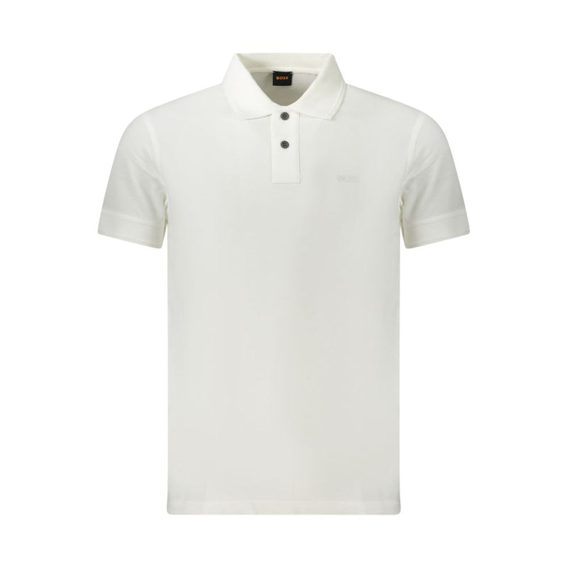 Hugo Boss White Cotton Polo Shirt