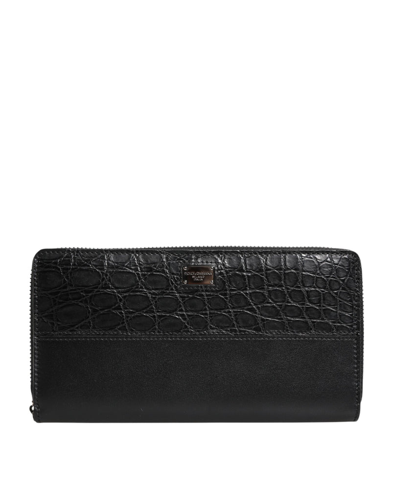 Dolce & Gabbana Exquisite Green Ostrich Leather Continental Wallet
