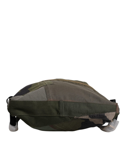 Dolce & Gabbana Military Green Patchwork Rucksack Backpack Bag - ClickThatClicks 