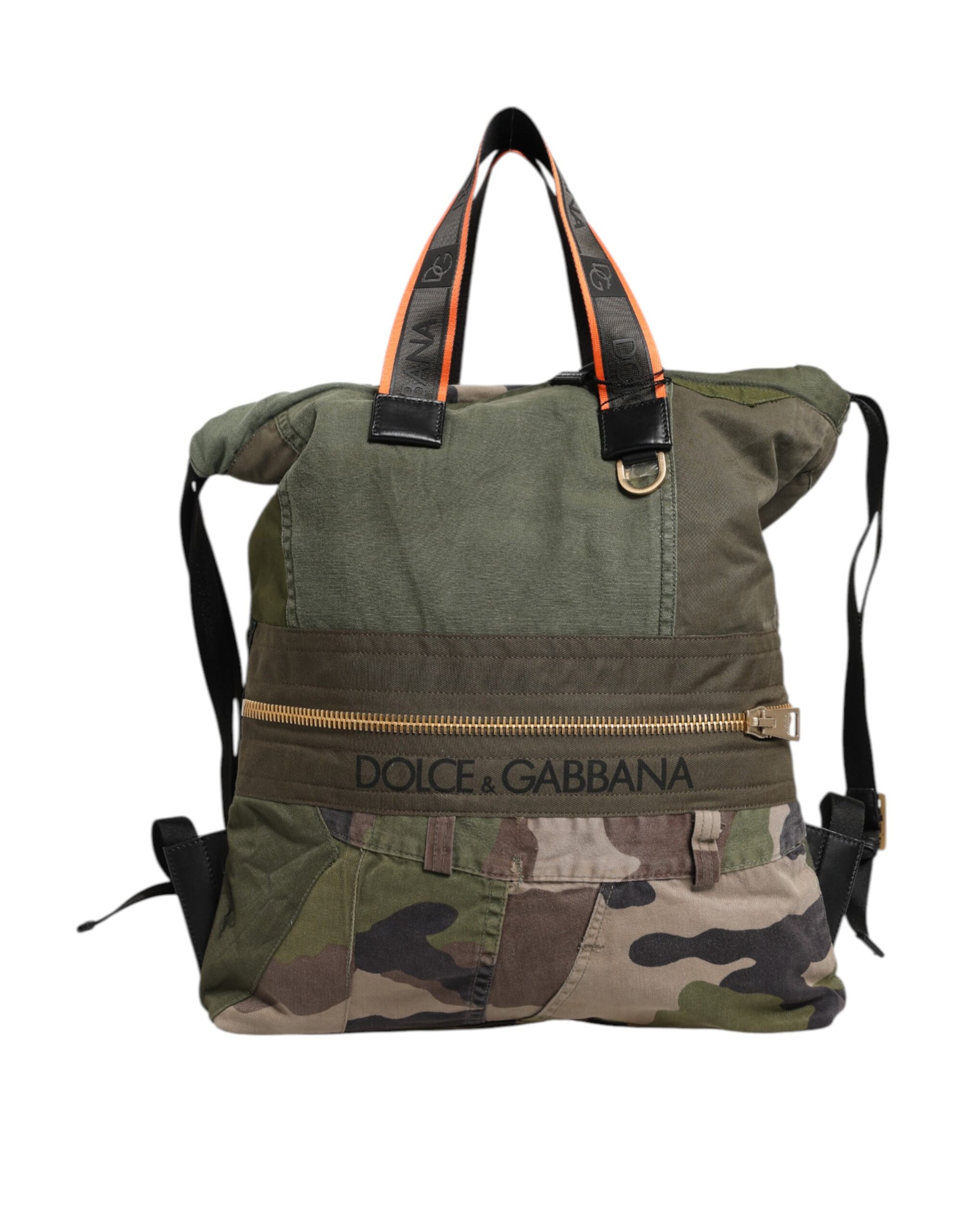 Dolce & Gabbana Military Green Patchwork Rucksack Backpack Bag - ClickThatClicks 