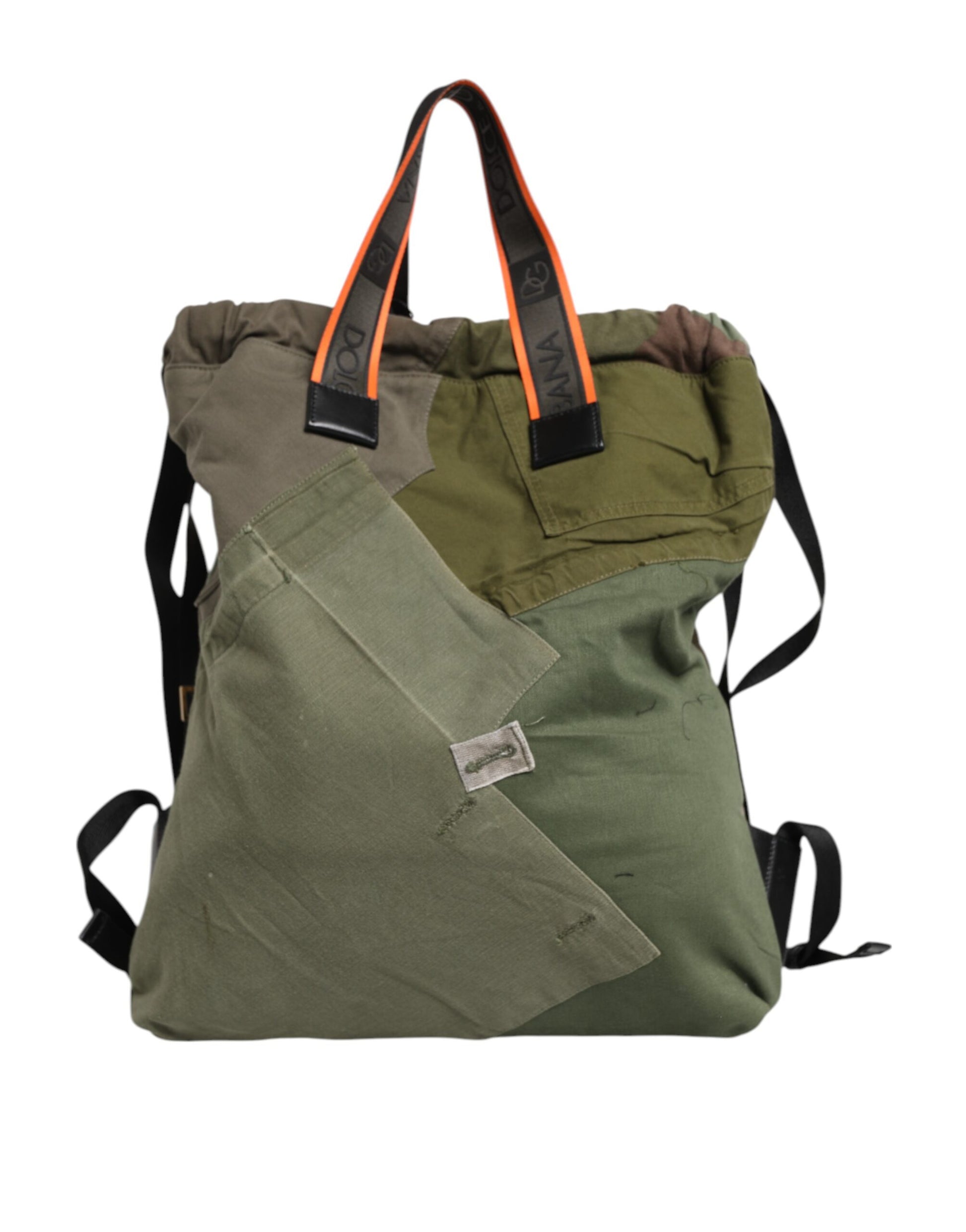Dolce & Gabbana Military Green Patchwork Rucksack Backpack Bag - ClickThatClicks 