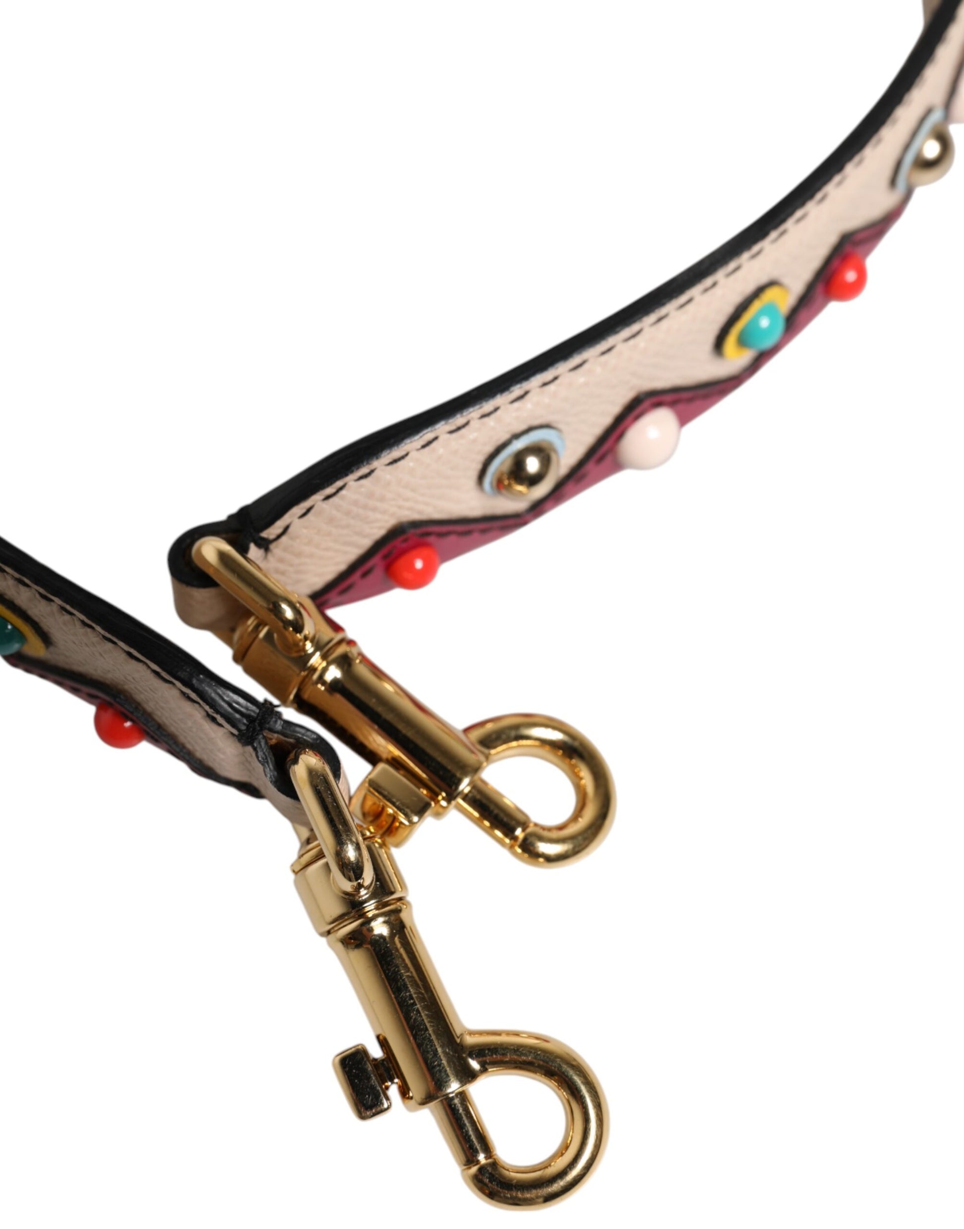 Dolce & Gabbana Beige Red Leather Handbag Accessory Shoulder Strap - ClickThatClicks 