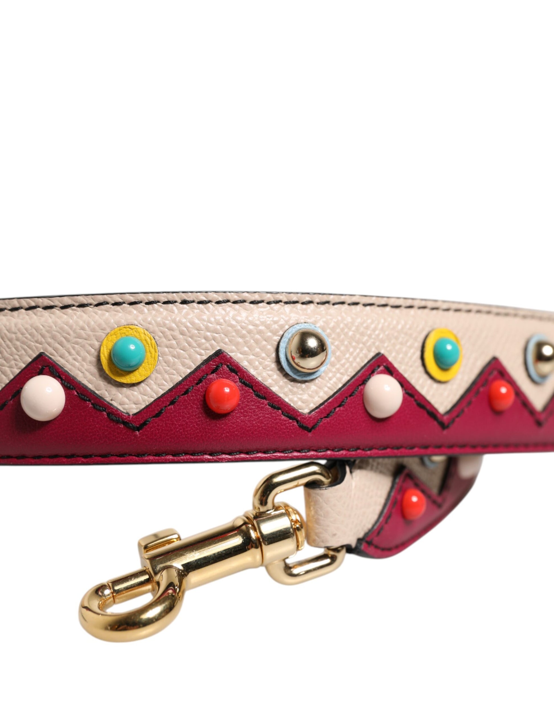 Dolce & Gabbana Beige Red Leather Handbag Accessory Shoulder Strap - ClickThatClicks 