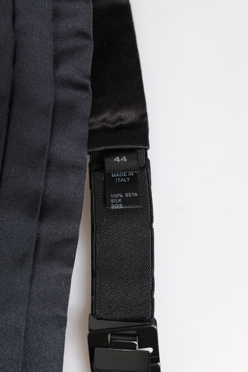 Dolce & Gabbana Dark Blue 100% Silk Belt Waist Cummerbund - ClickThatClicks 