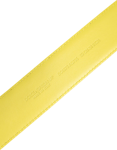 Dolce & Gabbana Yellow Green Classic Metal Logo Buckle Belt - ClickThatClicks 