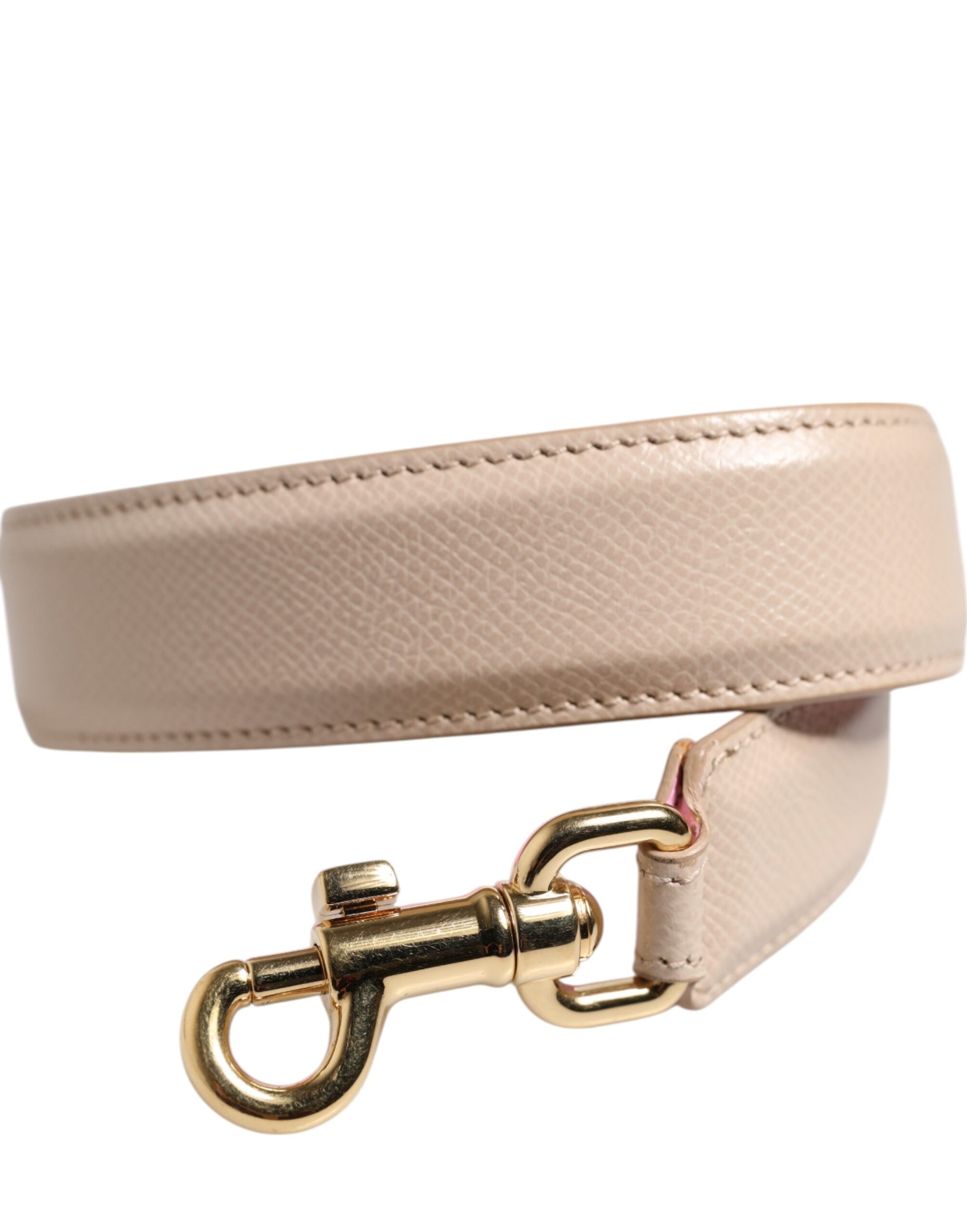 Dolce & Gabbana Beige Pink Leather Handbag Accessory Shoulder Strap - ClickThatClicks 