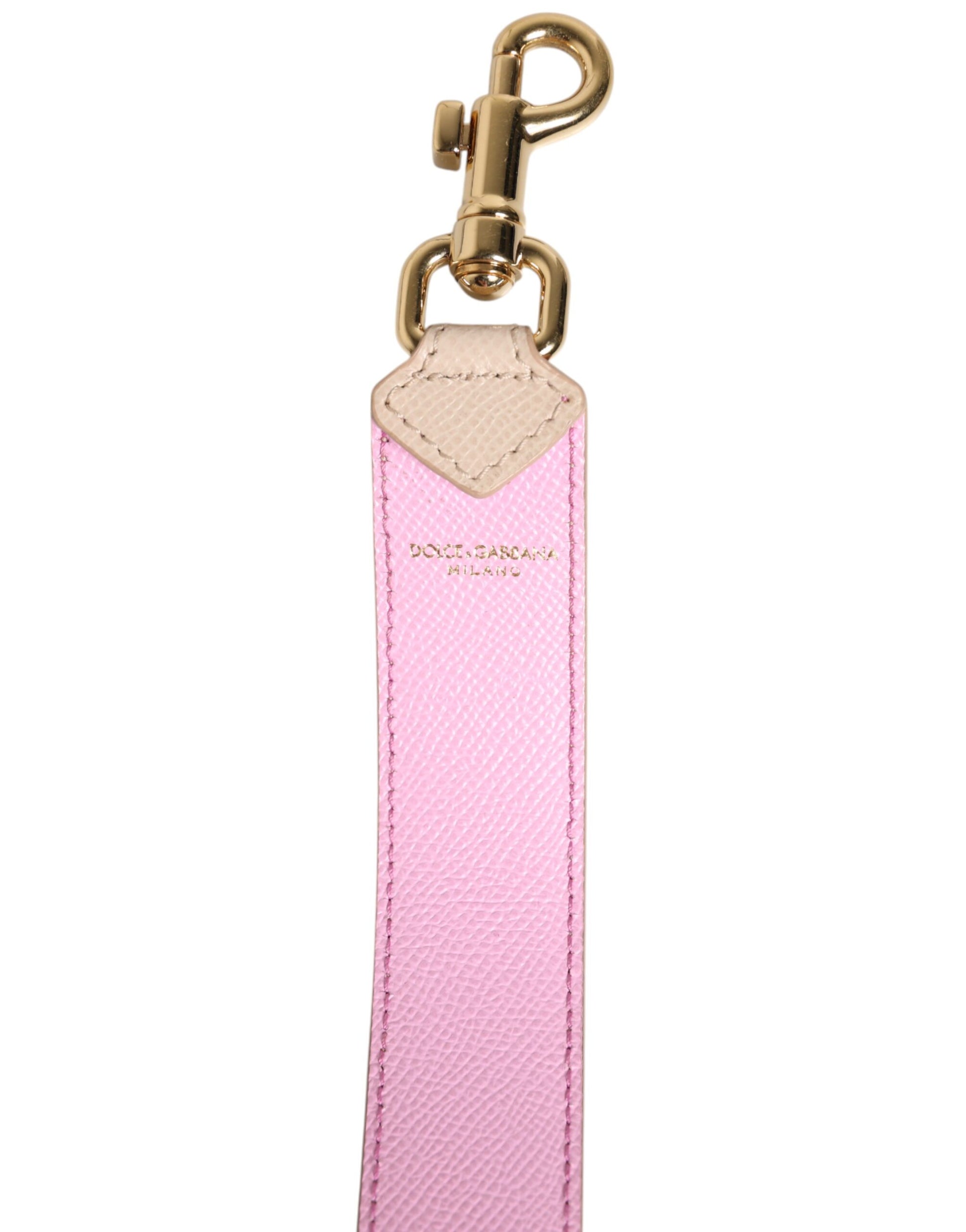 Dolce & Gabbana Beige Pink Leather Handbag Accessory Shoulder Strap - ClickThatClicks 