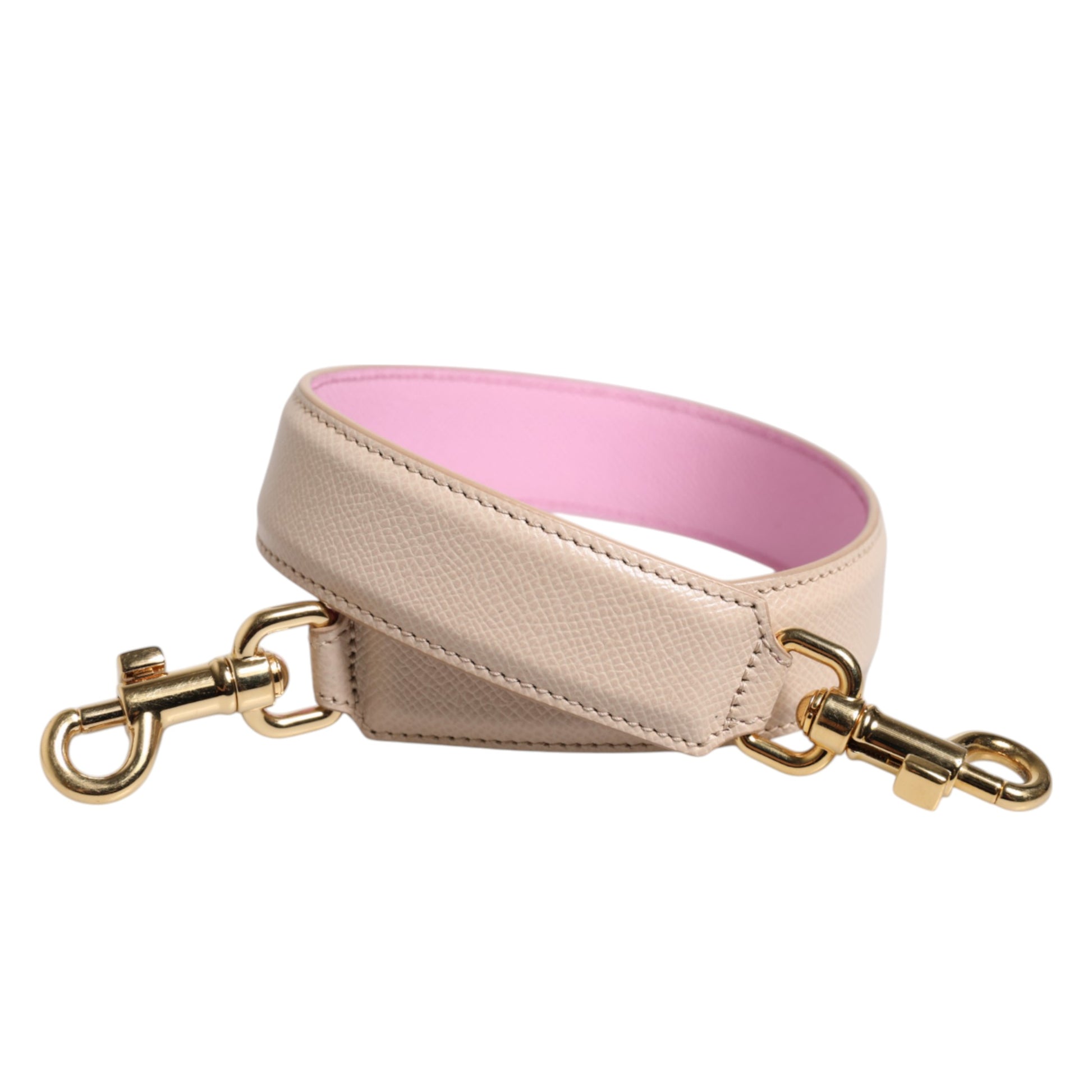 Dolce & Gabbana Beige Pink Leather Handbag Accessory Shoulder Strap - ClickThatClicks 