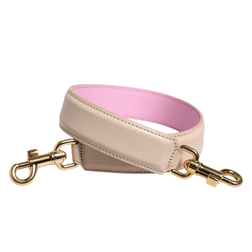 Dolce & Gabbana Beige Pink Leather Handbag Accessory Shoulder Strap - ClickThatClicks 