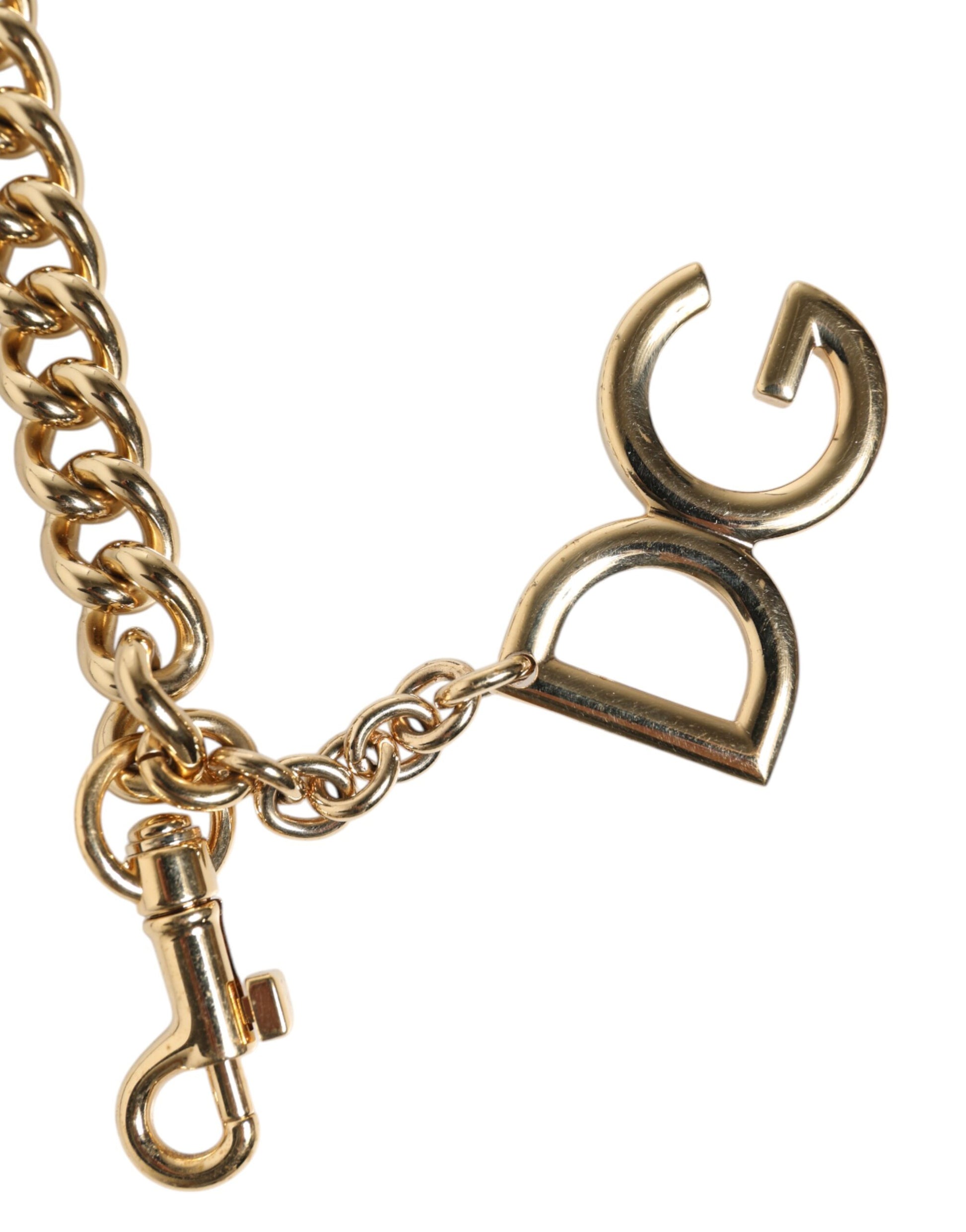 Dolce & Gabbana Brown Leopard Gold Brass Chain Accessory Shoulder Strap - ClickThatClicks 
