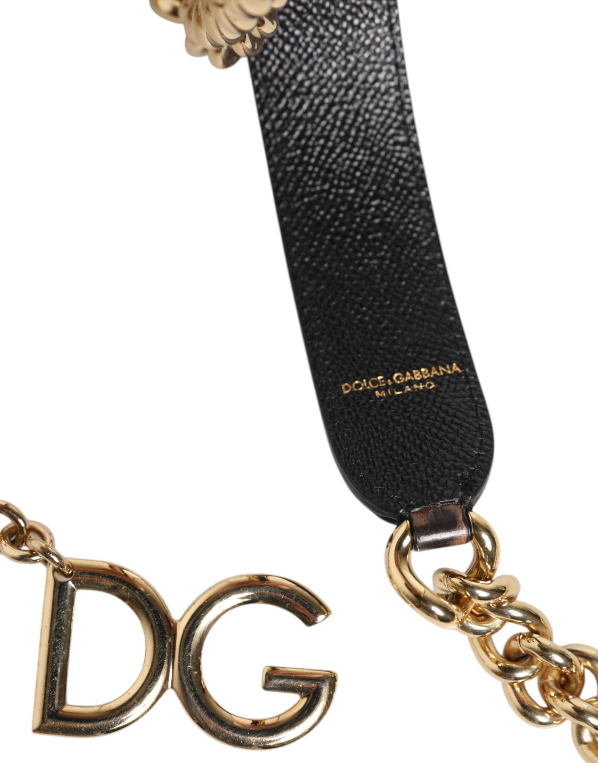 Dolce & Gabbana Brown Leopard Gold Brass Chain Accessory Shoulder Strap - ClickThatClicks 