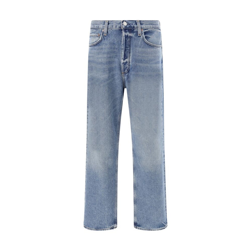 Agolde Light Blue Cotton Straight-Leg Jeans