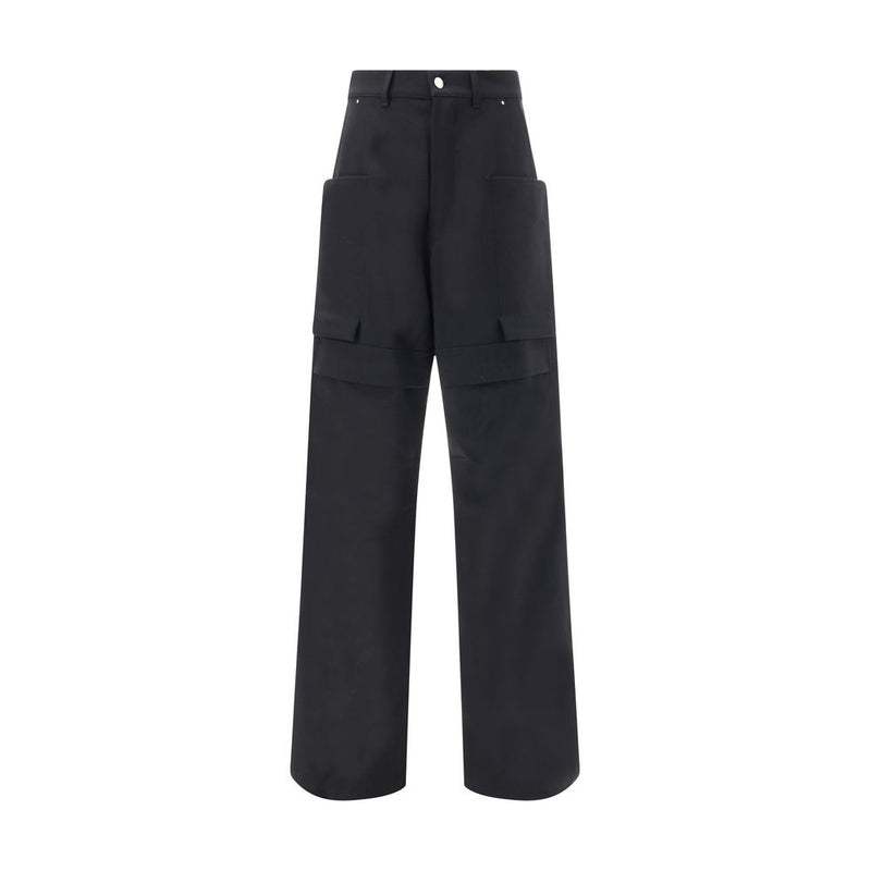 Rick Owens Black Wool Cargo Pants