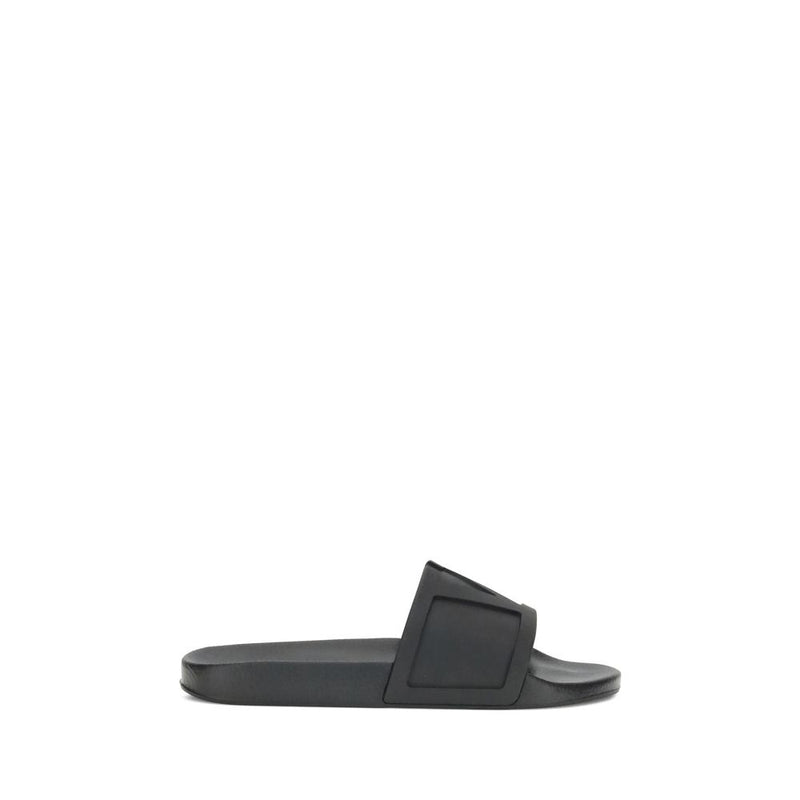 Valentino Garavani Black Rubber Sandals
