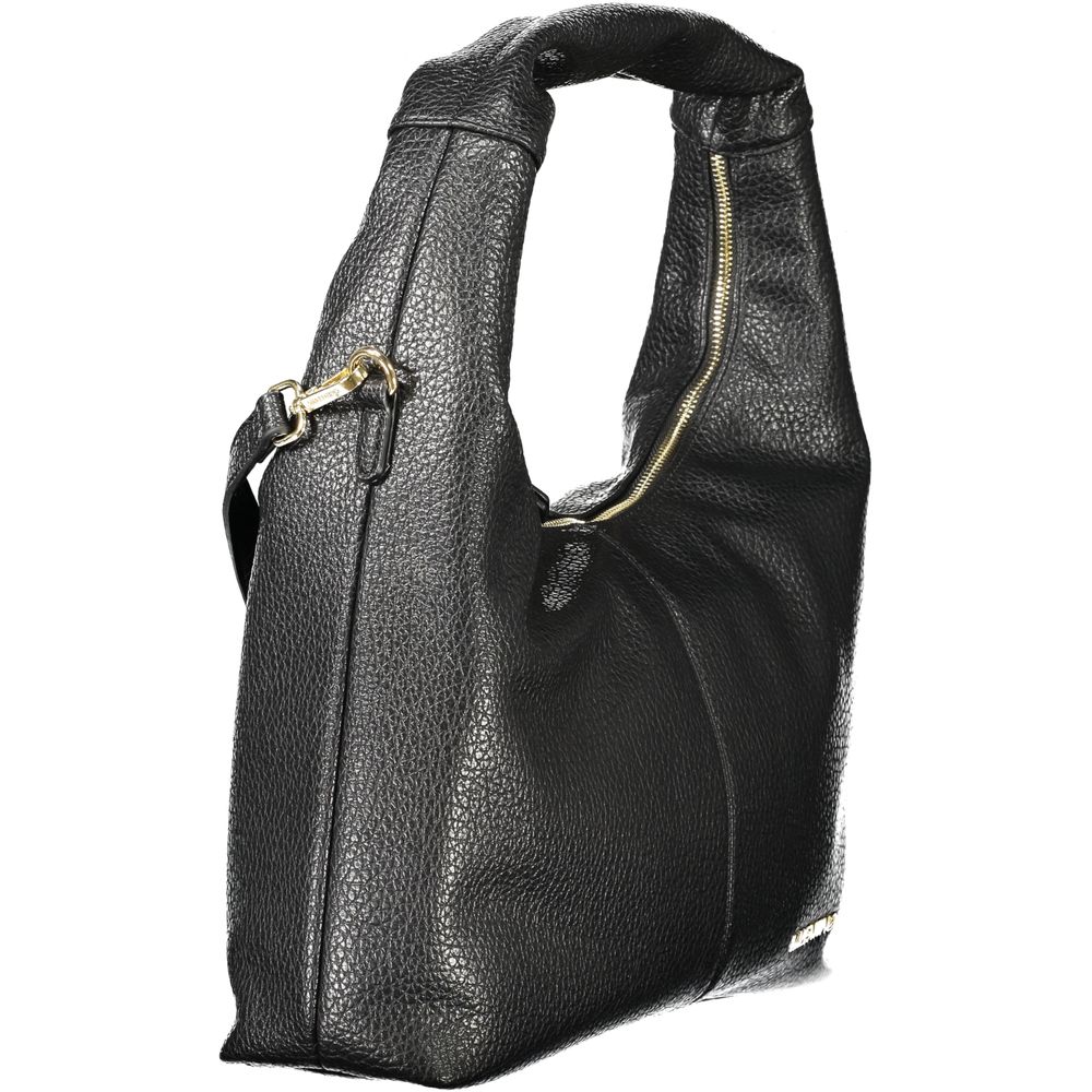 Mario Valentino Black Polyurethane Women Shoulder Bag - ClickThatClicks 