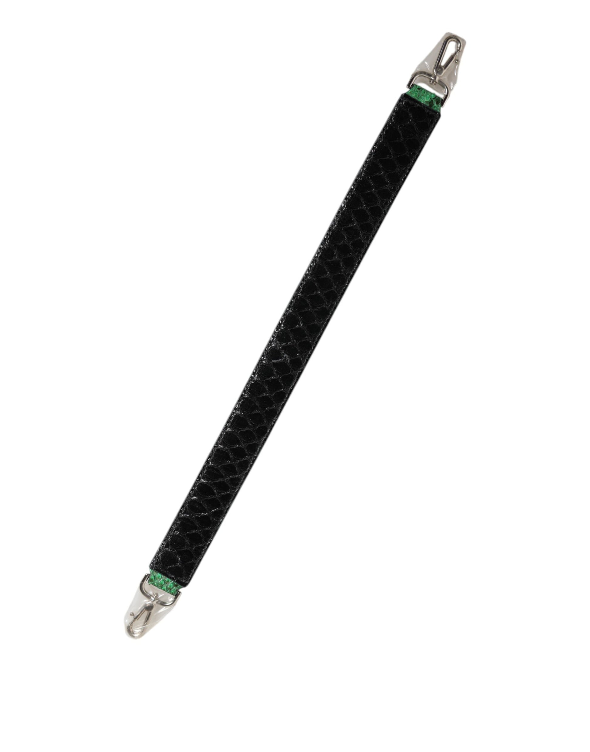Dolce & Gabbana Black Green Exotic Leather Bag Shoulder Strap - ClickThatClicks 