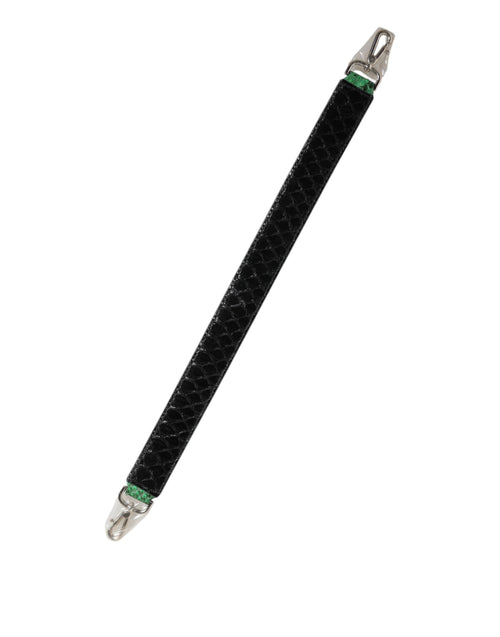 Dolce & Gabbana Black Green Exotic Leather Bag Shoulder Strap - ClickThatClicks 