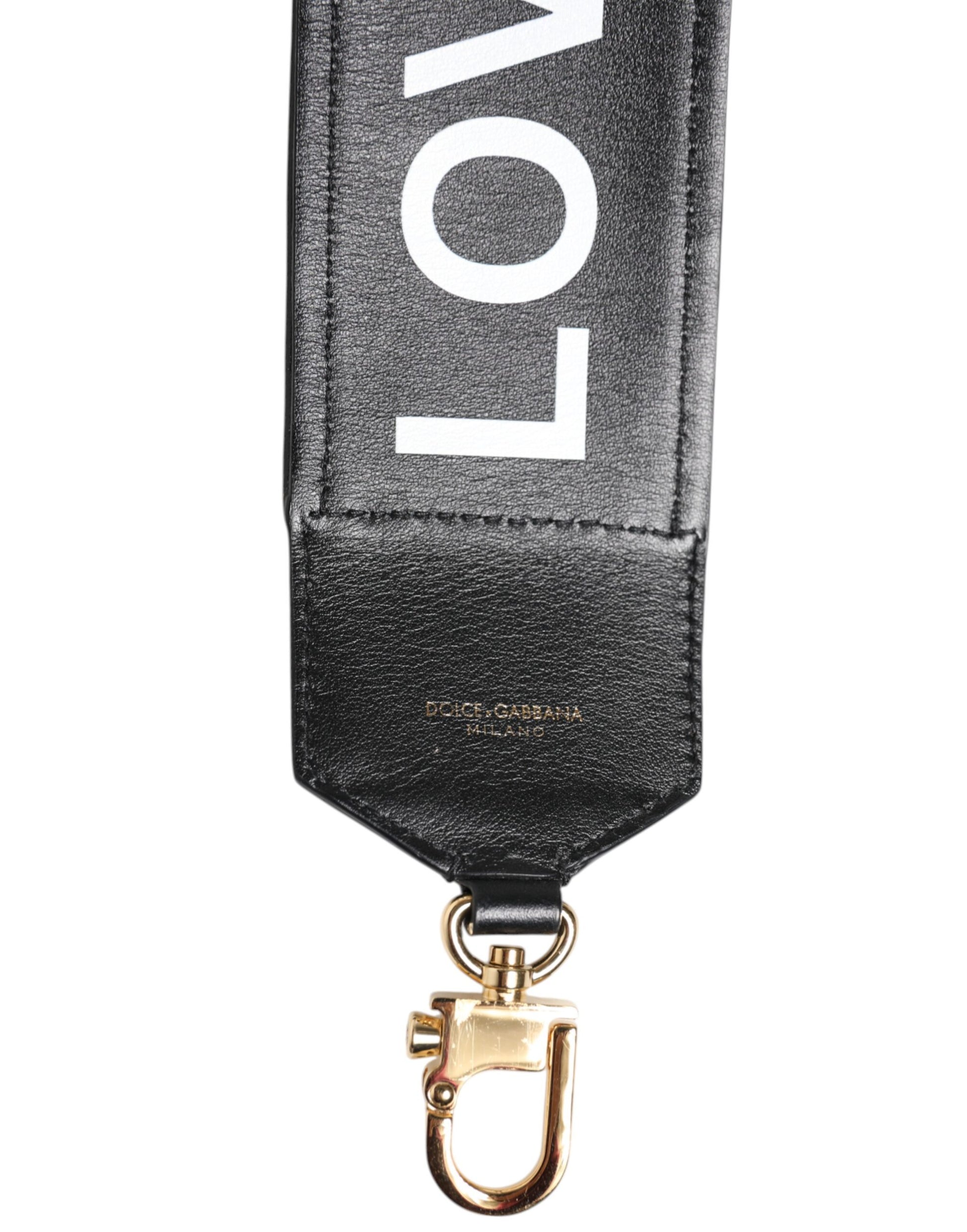 Dolce & Gabbana Black Leopard Print Reversible Bag Shoulder Strap - ClickThatClicks 