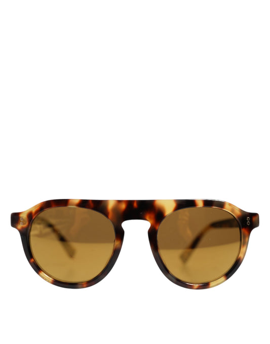 Dolce & Gabbana Brown Acetate Round Leopard Print Eyewear Sunglasses - ClickThatClicks 