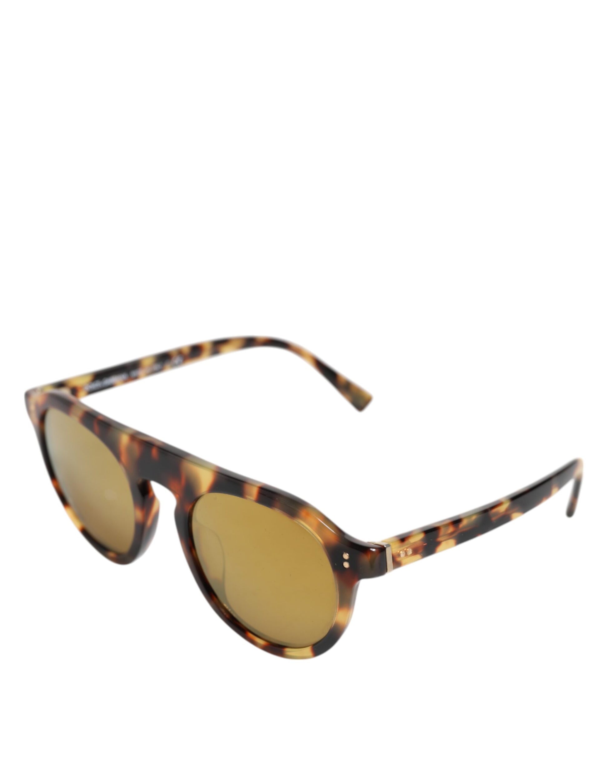 Dolce & Gabbana Brown Acetate Round Leopard Print Eyewear Sunglasses - ClickThatClicks 