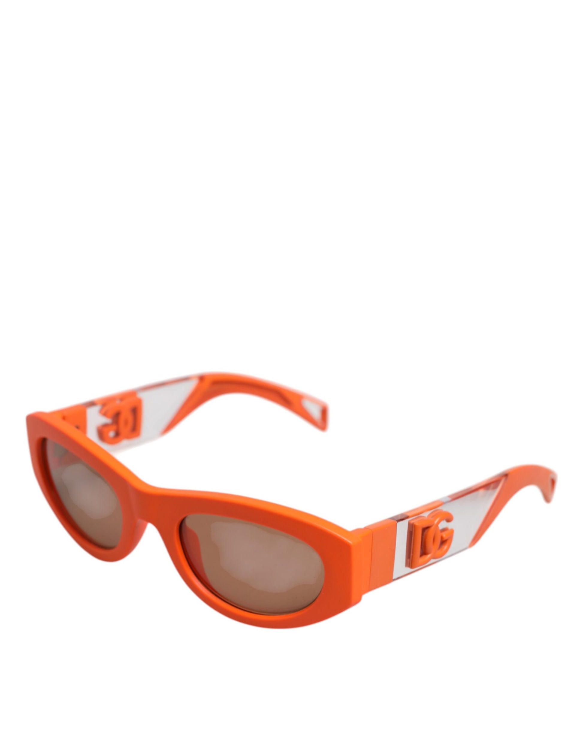 Dolce & Gabbana Orange Reborn To Live Oval Frame Logo Eyewear Sunglasses - ClickThatClicks 