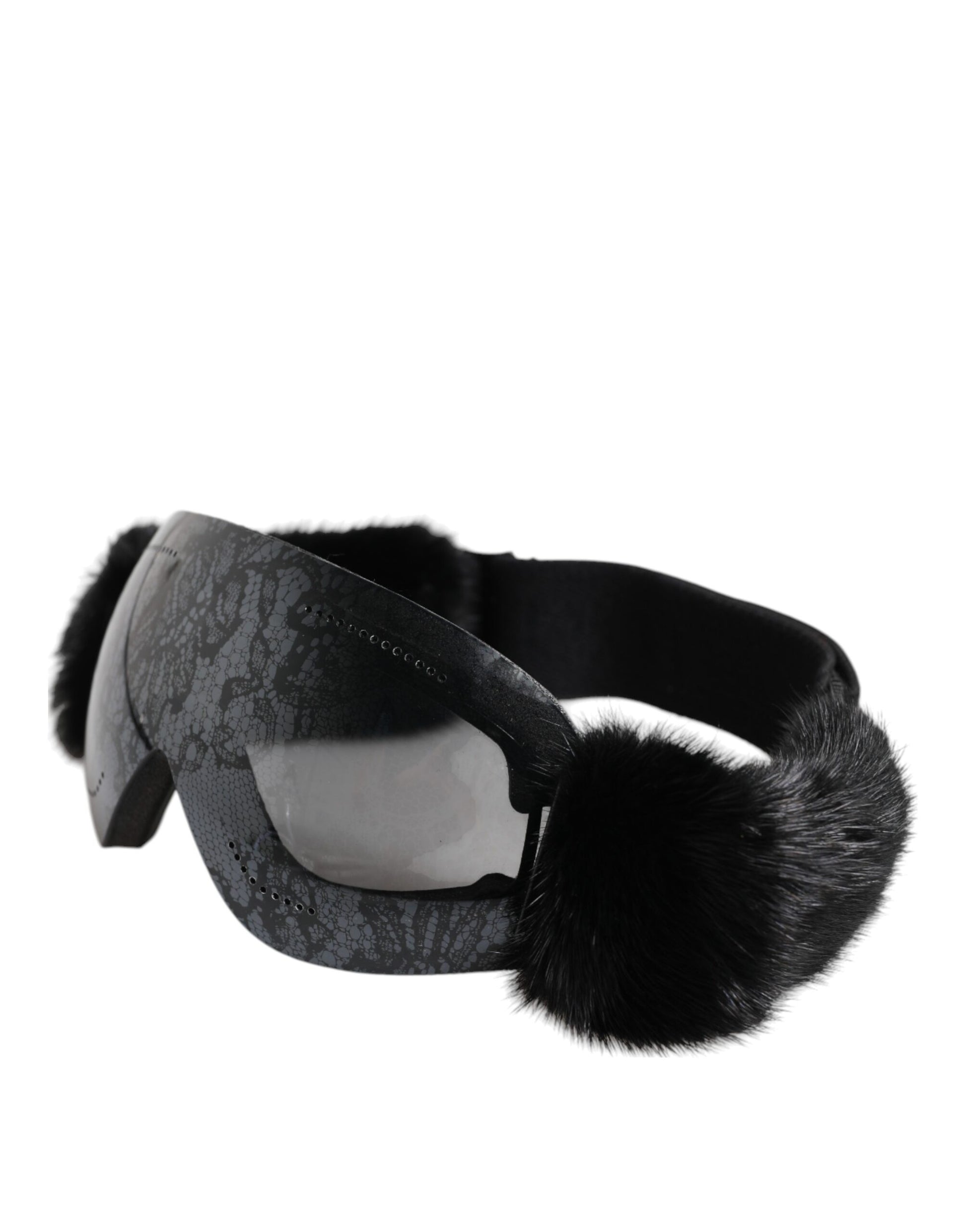 Dolce & Gabbana Black Bi0759 Lace Mirrored Ski Goggles Mask Sunglasses - ClickThatClicks 