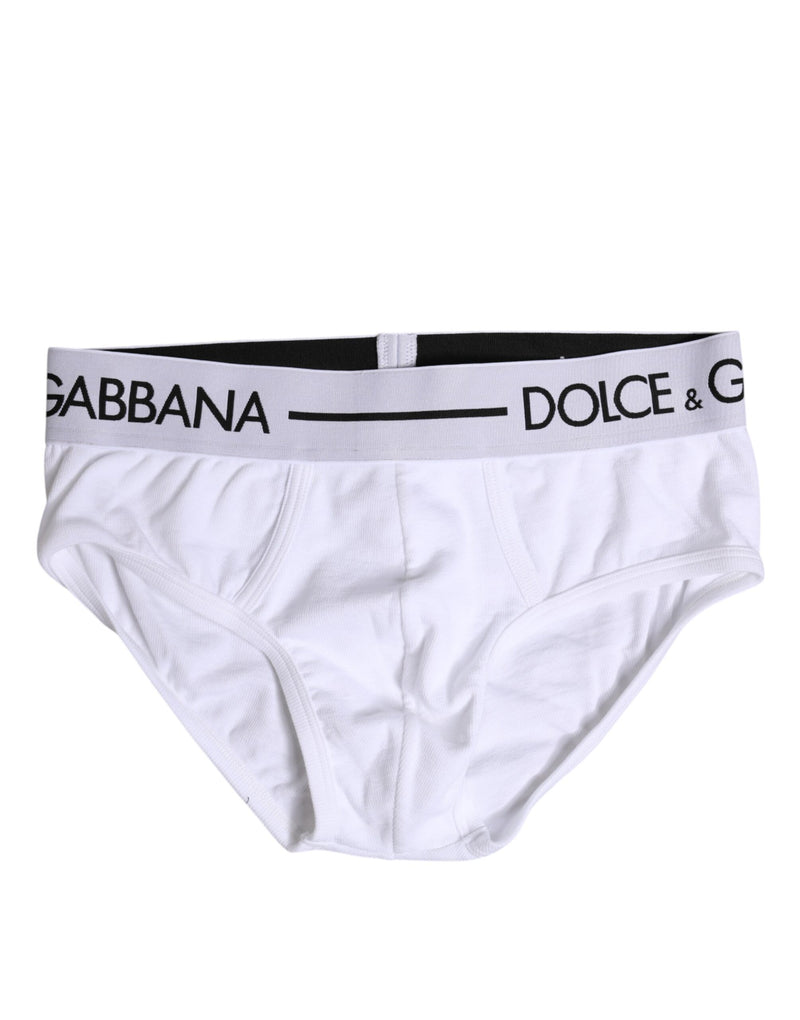 Dolce & Gabbana White Cotton Stretch Regular Brief Underwear