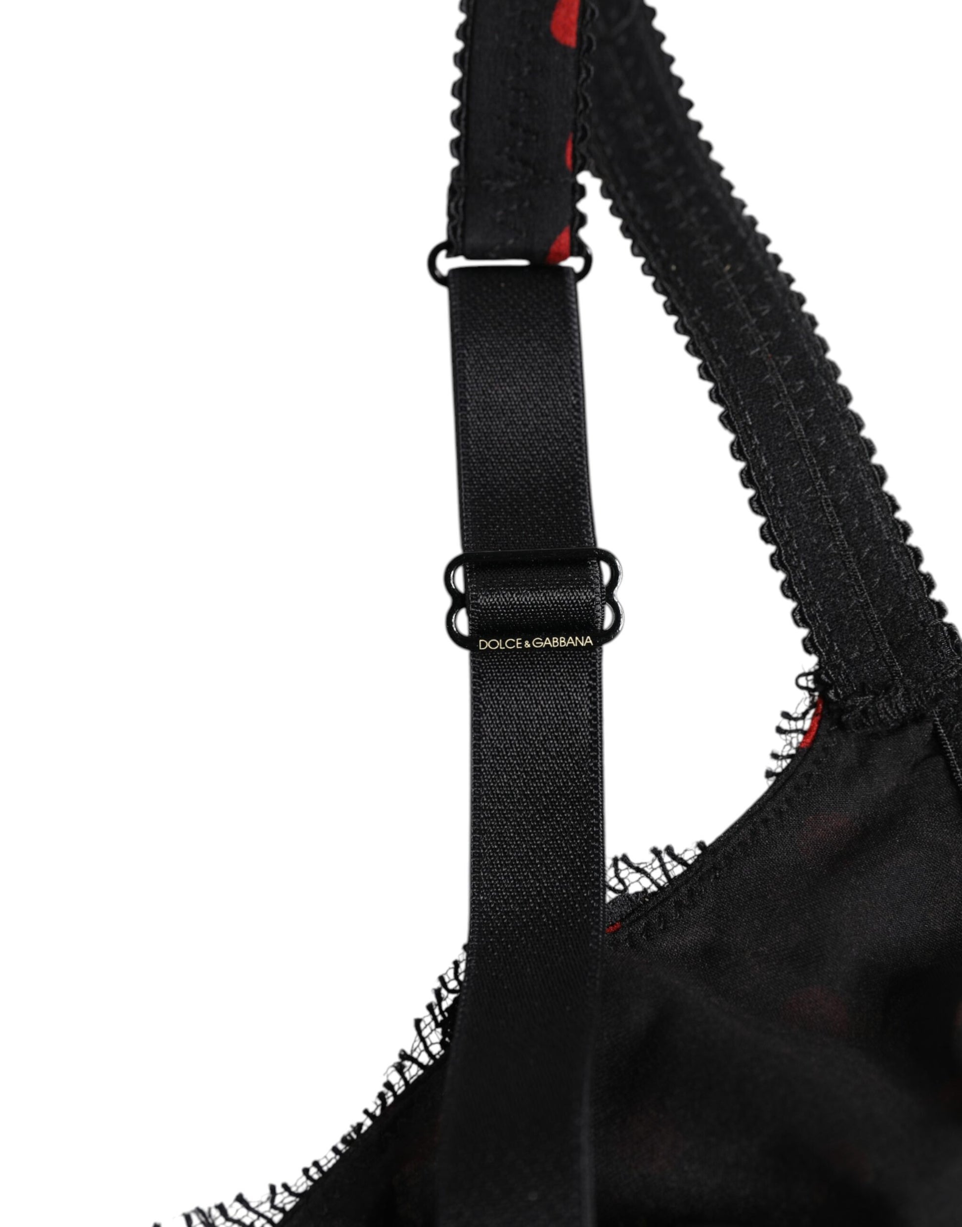 Dolce & Gabbana Black Red Polka Dot Underwired Balconette Underwear - ClickThatClicks 