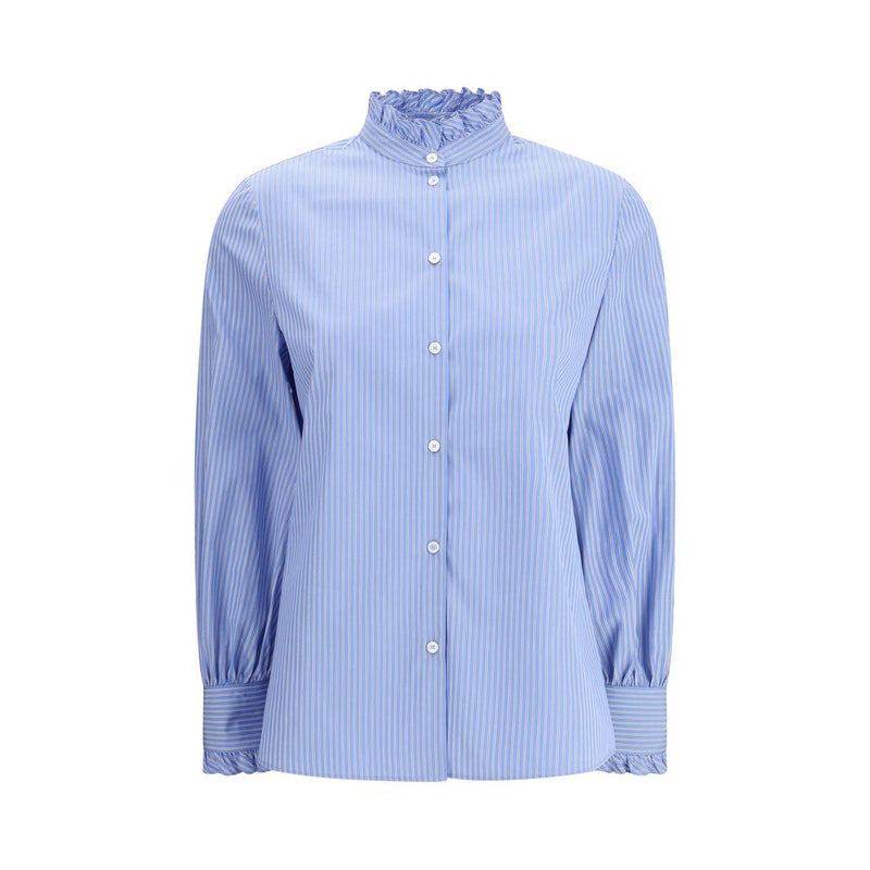 Valentino Blue Cotton Pattern Shirt