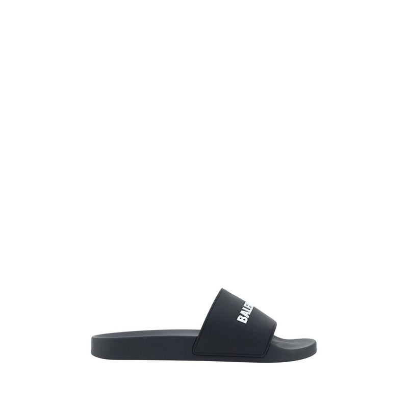 Balenciaga Black Rubber Flat Sandals