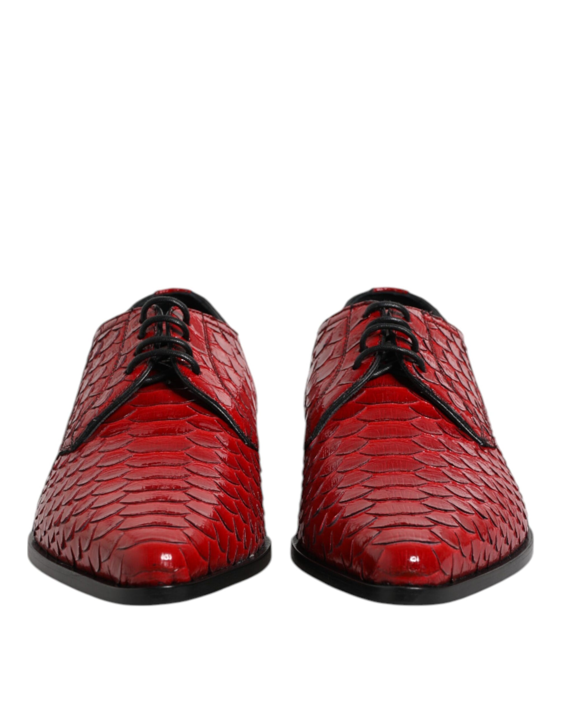 Dolce & Gabbana Red Exotic Leather Lace Up Dress Derby Shoes - ClickThatClicks 