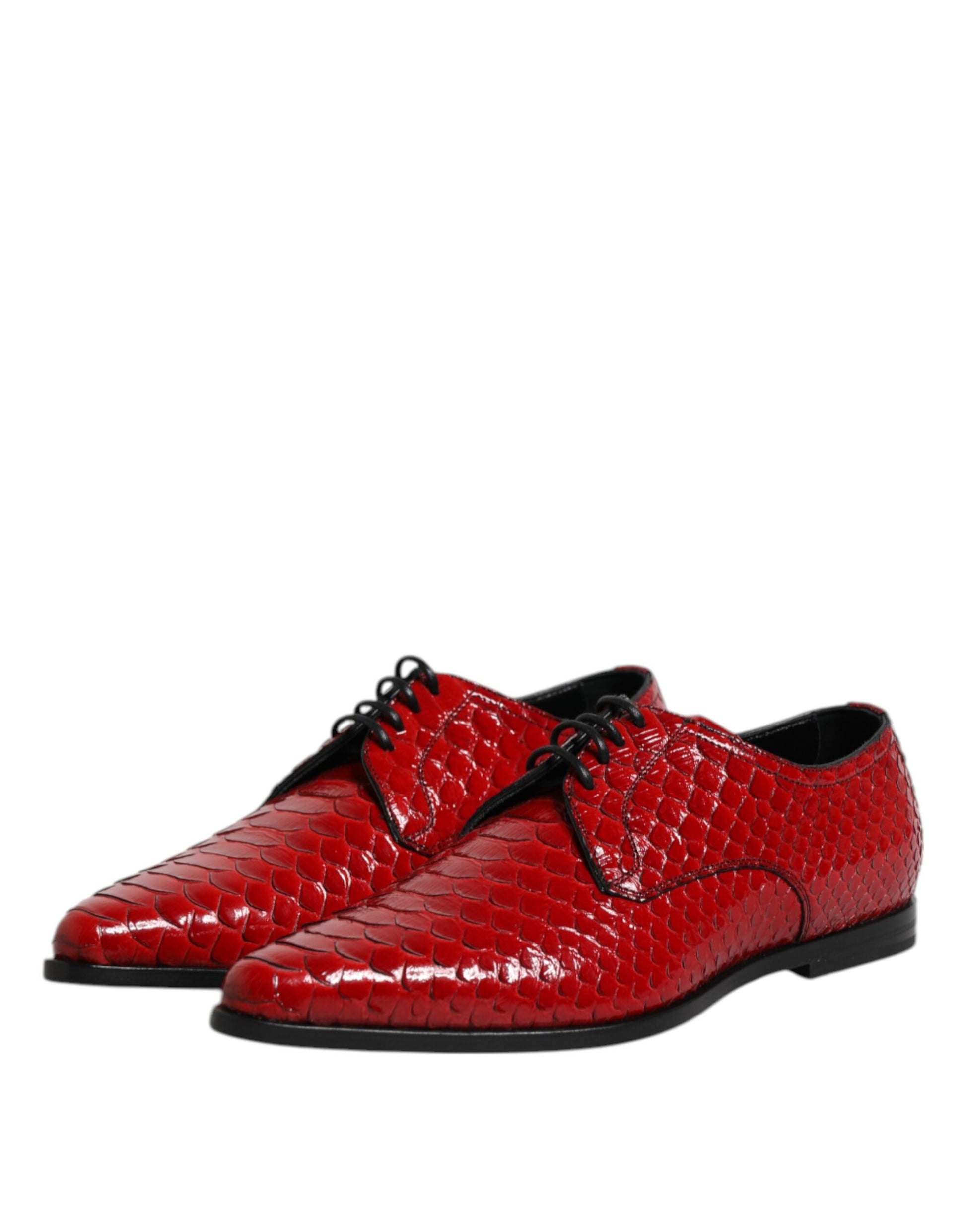 Dolce & Gabbana Red Exotic Leather Lace Up Dress Derby Shoes - ClickThatClicks 