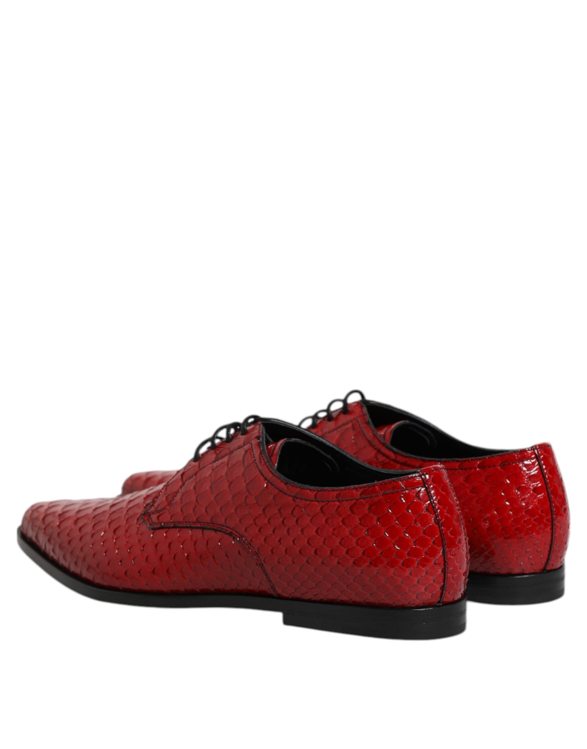 Dolce & Gabbana Red Exotic Leather Lace Up Dress Derby Shoes - ClickThatClicks 