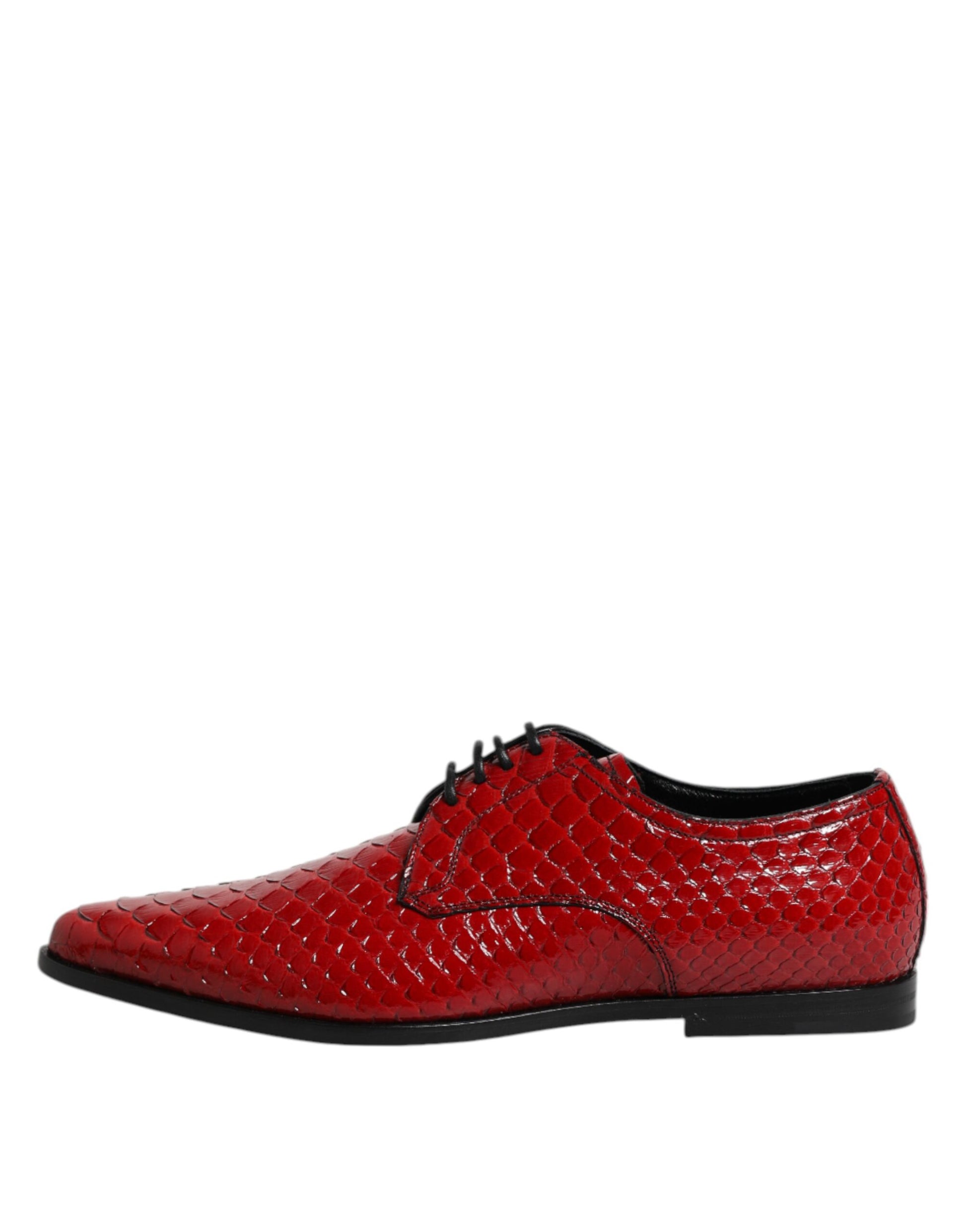 Dolce & Gabbana Red Exotic Leather Lace Up Dress Derby Shoes - ClickThatClicks 