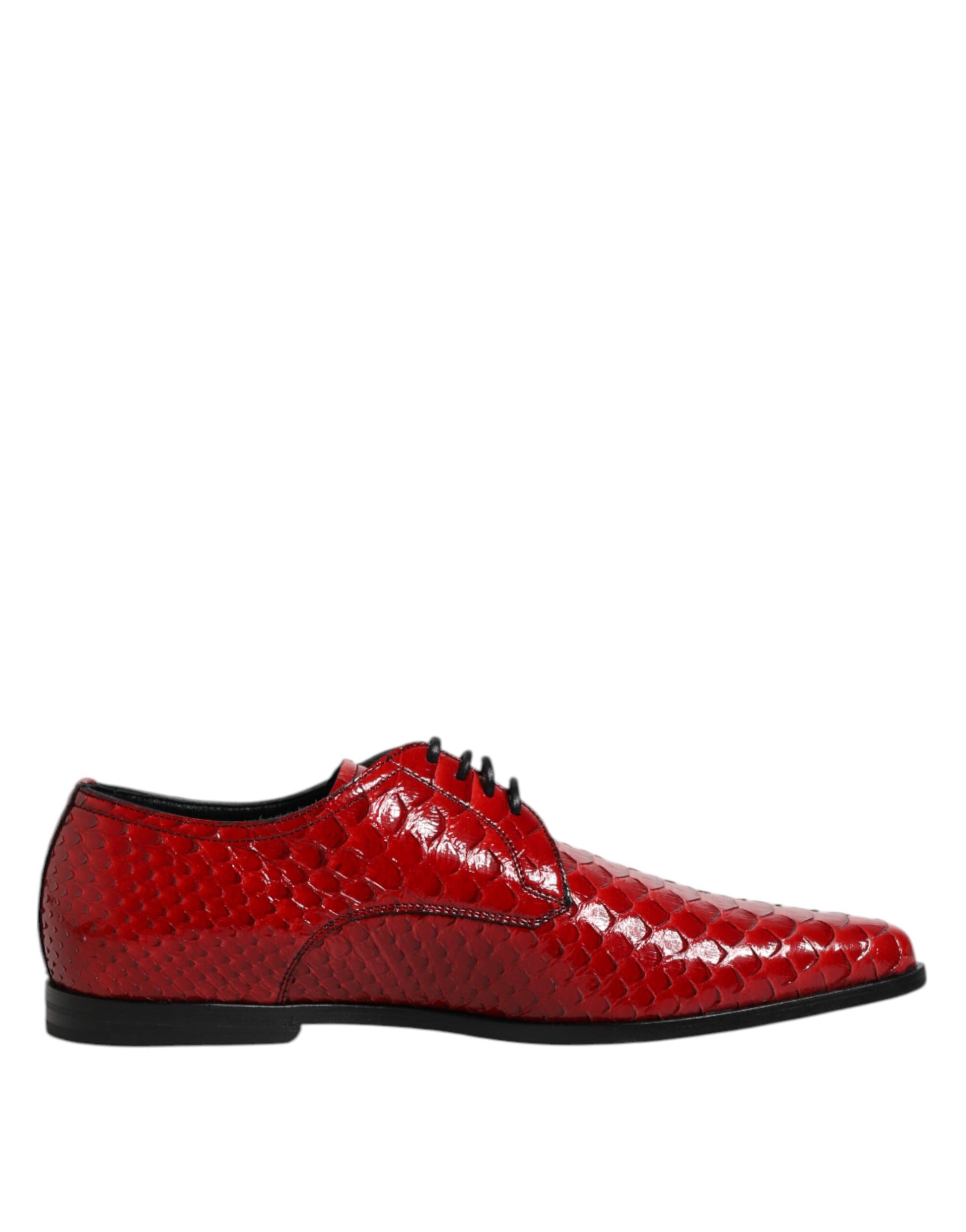Dolce & Gabbana Red Exotic Leather Lace Up Dress Derby Shoes - ClickThatClicks 