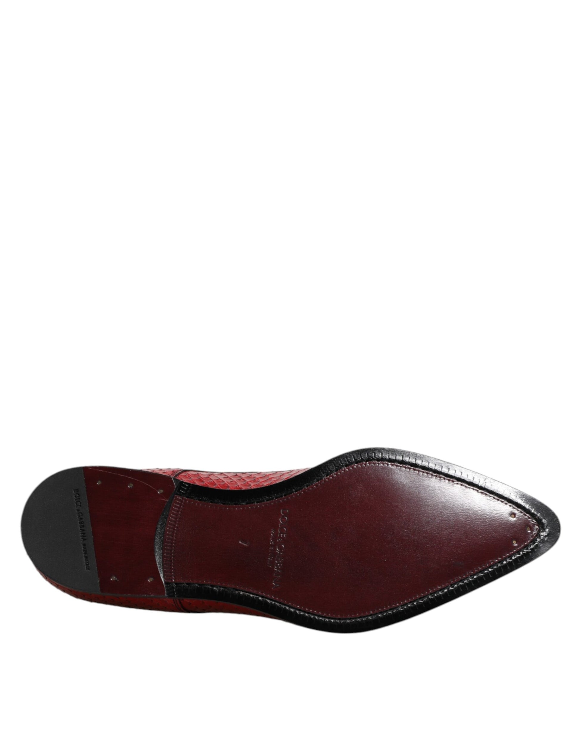 Dolce & Gabbana Red Exotic Leather Lace Up Dress Derby Shoes - ClickThatClicks 