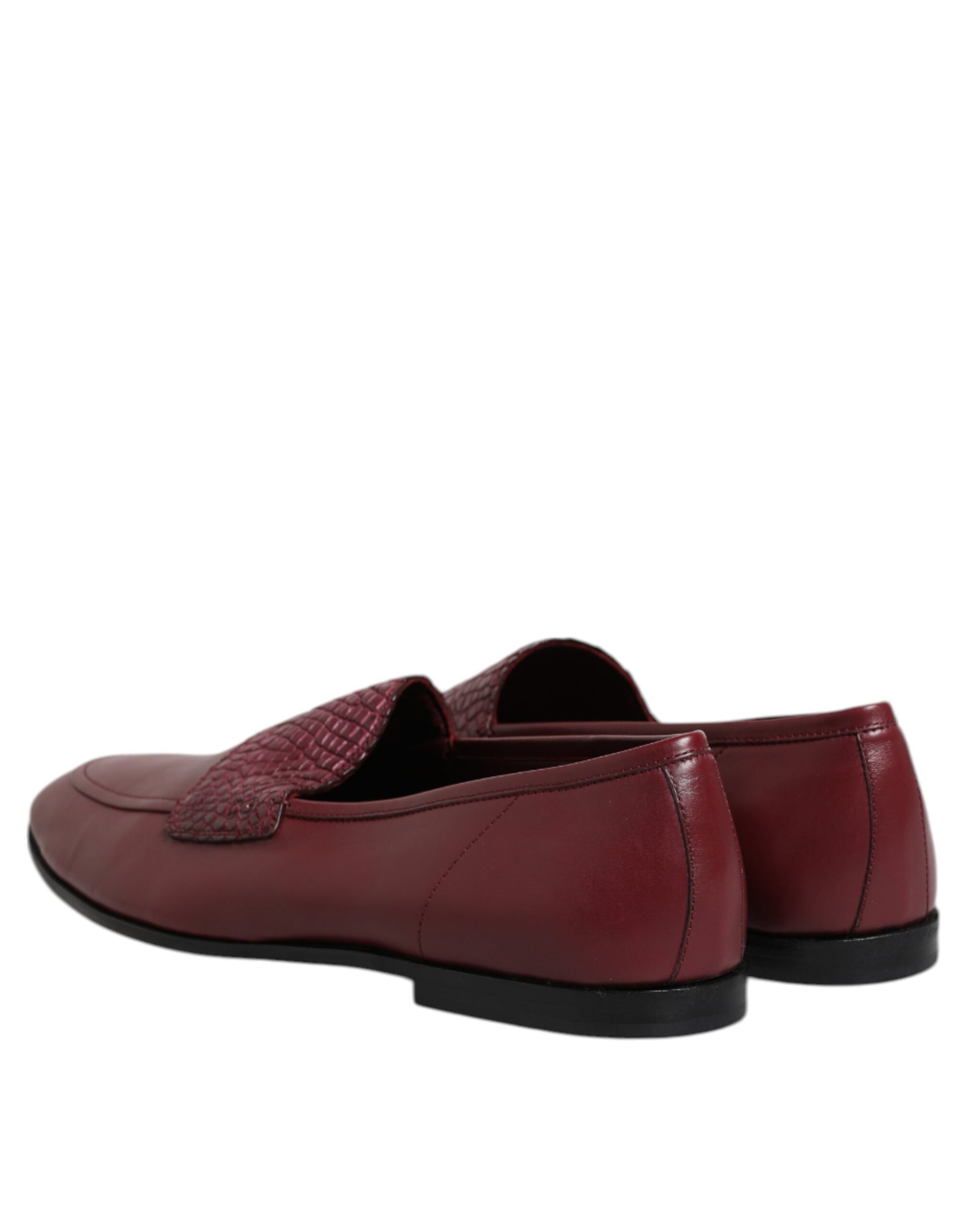 Dolce & Gabbana Burgundy Calfskin Leather Formal Slip On Shoes - ClickThatClicks 