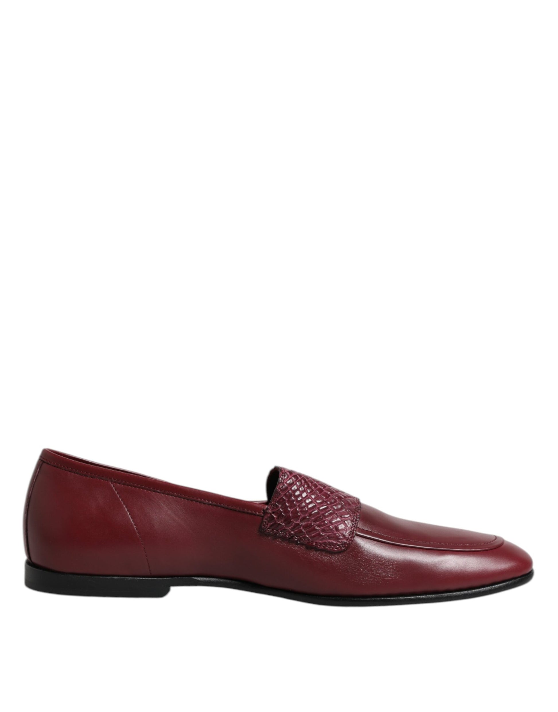 Dolce & Gabbana Burgundy Calfskin Leather Formal Slip On Shoes - ClickThatClicks 