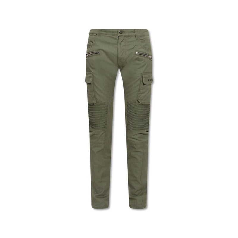 Balmain Green Cotton Cargo Pants