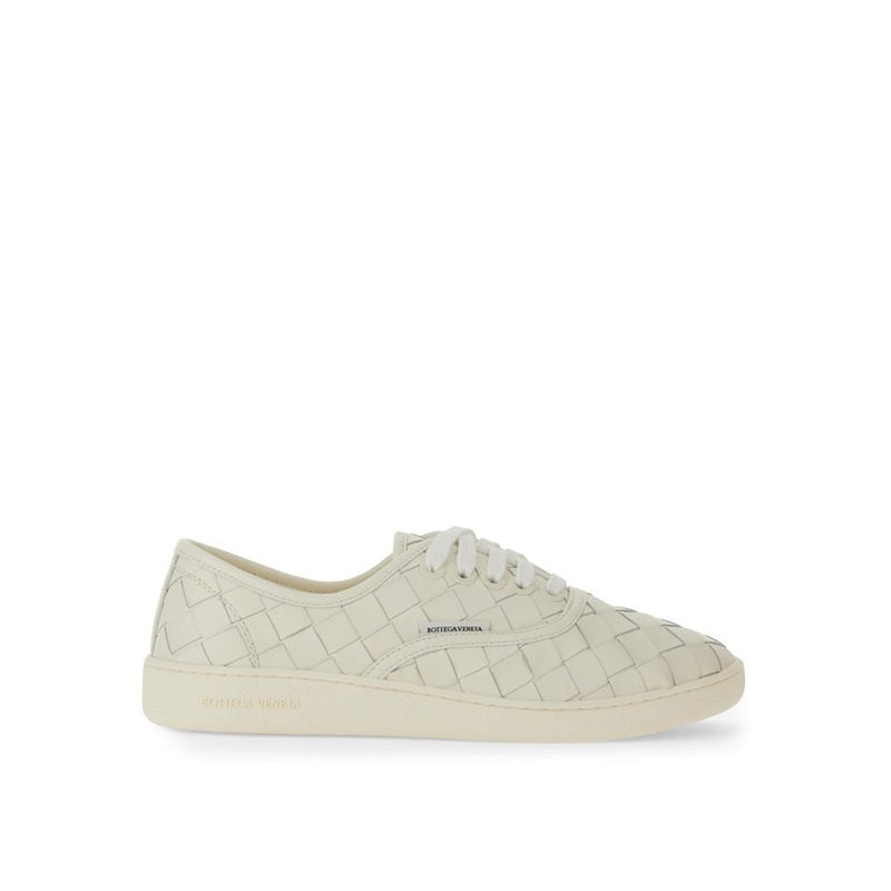 Bottega Veneta White Calfskin Low Top Sneakers