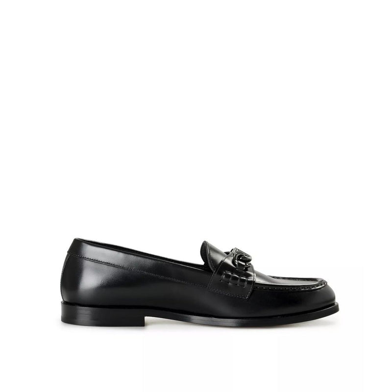 Valentino Garavani Black Leather Slip-On Loafers