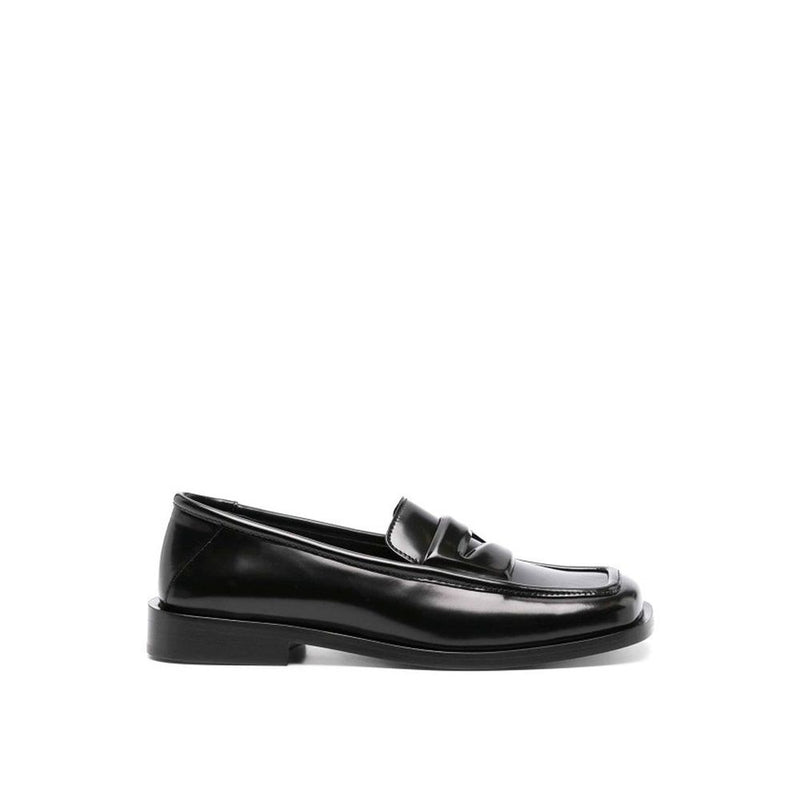 The Attico Black Calfskin Slip-On Loafers