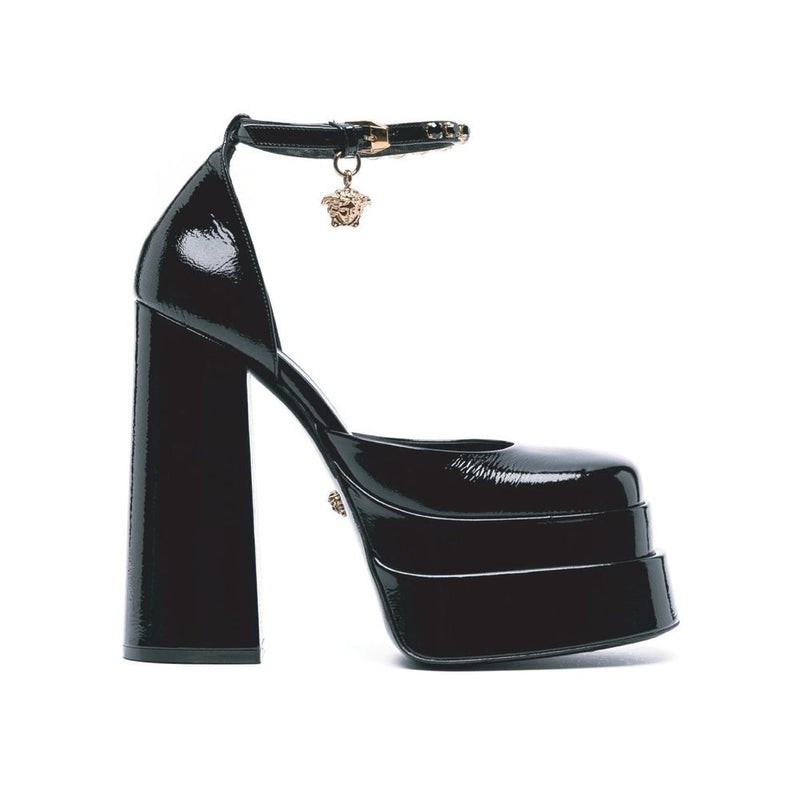 Versace Black Calfskin Platform Pumps