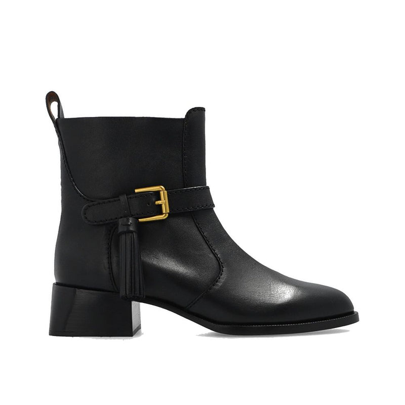 See By Chloé Black Calfskin Ankle Boots
