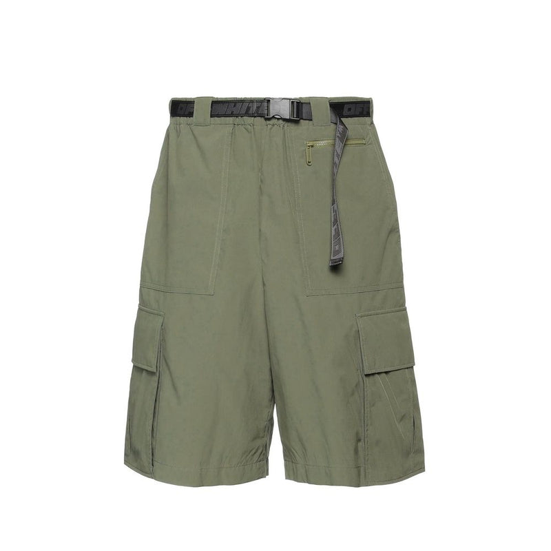 Off-White Green Polyamide Cargo Shorts