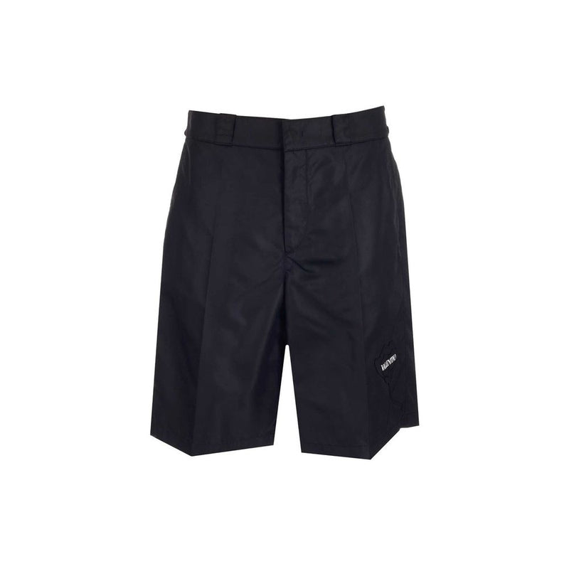Valentino Black Nylon Bermuda Shorts