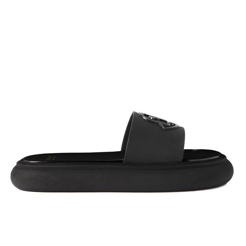 Moncler Black Rubber Slides