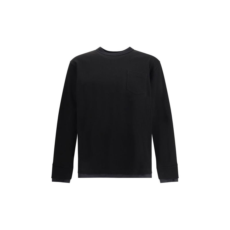 Sacai Black Cotton T-Shirt
