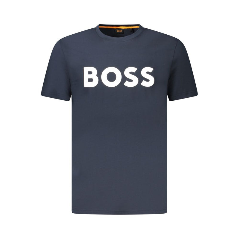 Hugo Boss Blue Cotton Men T-Shirt