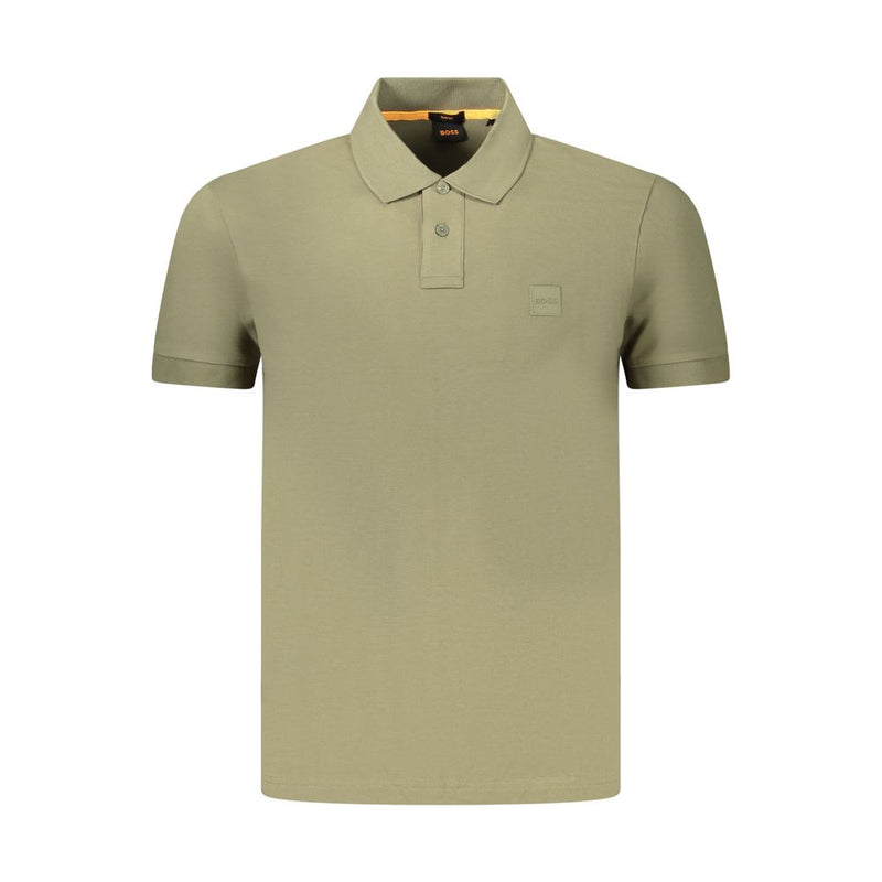 Hugo Boss Green Cotton Men Polo Shirt